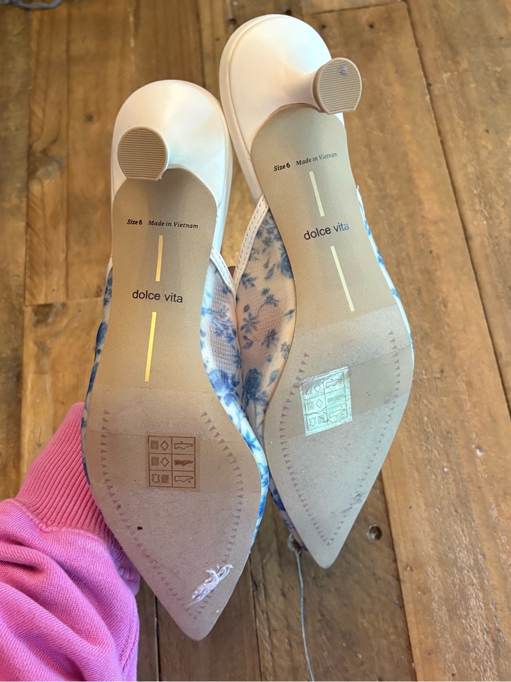 NIB Dolce Vita Cleo Blue Floral Mesh Mule - Size 6 - Picture 6 of 8